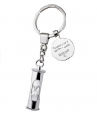 Metal keychain Hourglass with engraved text